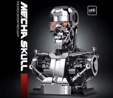 Technical Mechanical Terminator Half-body Head Building Blocks Model