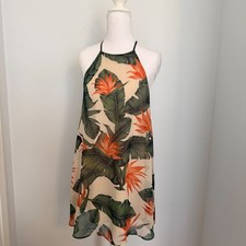 Show Me Your Mumu Gomez Mini Dress Women Small Cream Bird of Paradise Halter