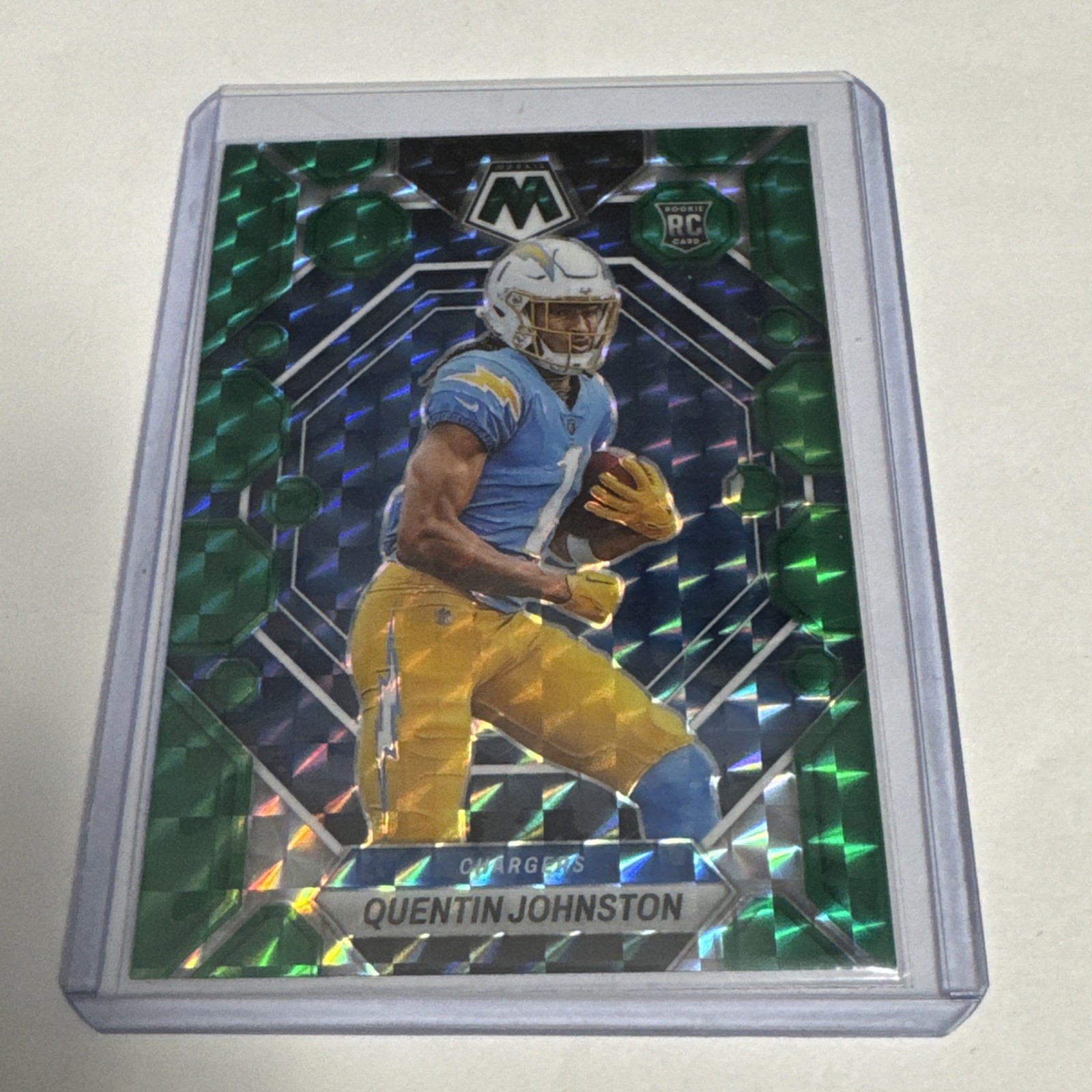 2023 Panini Mosaic - Rookies Quentin Johnston #356 Green Mosaic Prizm (RC)
