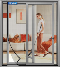 Magnetic Screen Door Left Right Side Opening Upgraded PET Mesh Greater than Fibe
