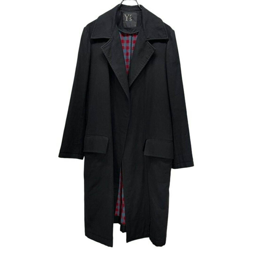USED Y'S LINED CHECK FLANNEL COTTON WOOL BUTTONLESS LONG
