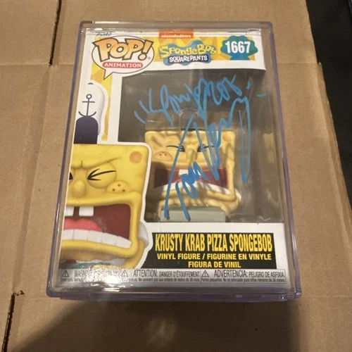 Tom Kenny Signed Krusty Krab Pizza Spongebob #1667 Funko w/ Hard Armor & JSA COA