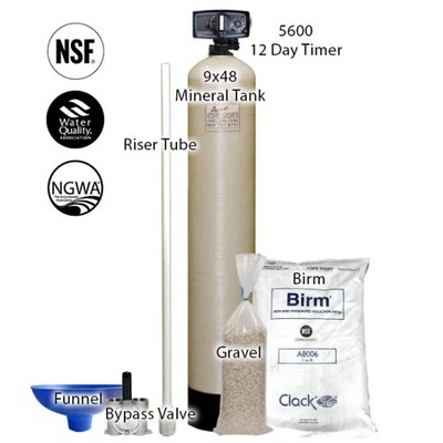 Birm Iron Filter System & Fleck 5600 12 Day Timer-10'' X 54''