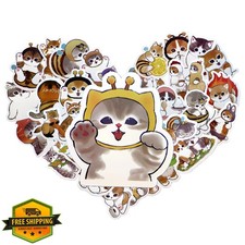 100pc Cute Cat Stickers Water Bottles Laptop Skateboard