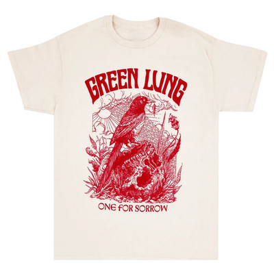Green Lung One For Sorrow Natural White T-Shirt All Size
