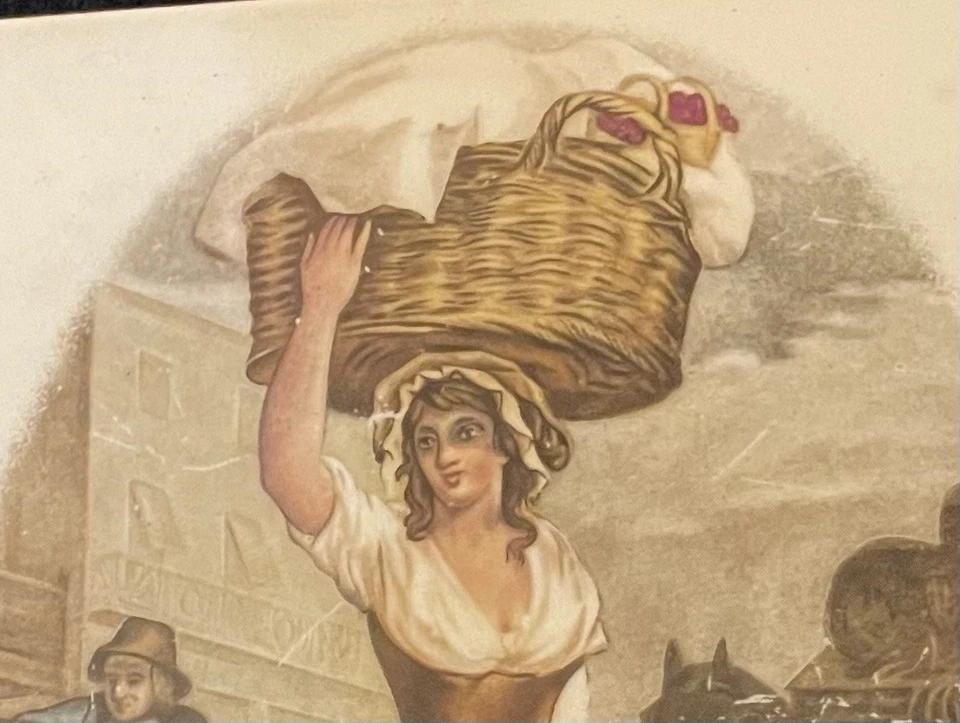 Antiguo - Antiguo azulejo único vintage de 1900 estilo neoclásico dama Foto 2 de 4