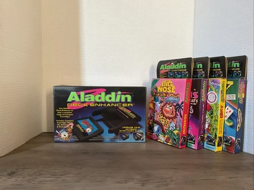 Aladdin Deck Enhancer NINTENDO NES, 4 Games DIZZY, BIG NOSE, MICRO MACHINES NEW!