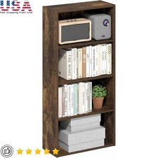 4-Tier Modern Bookshelf Open Shelf Storage Bookcase Living Room Bedroom Office