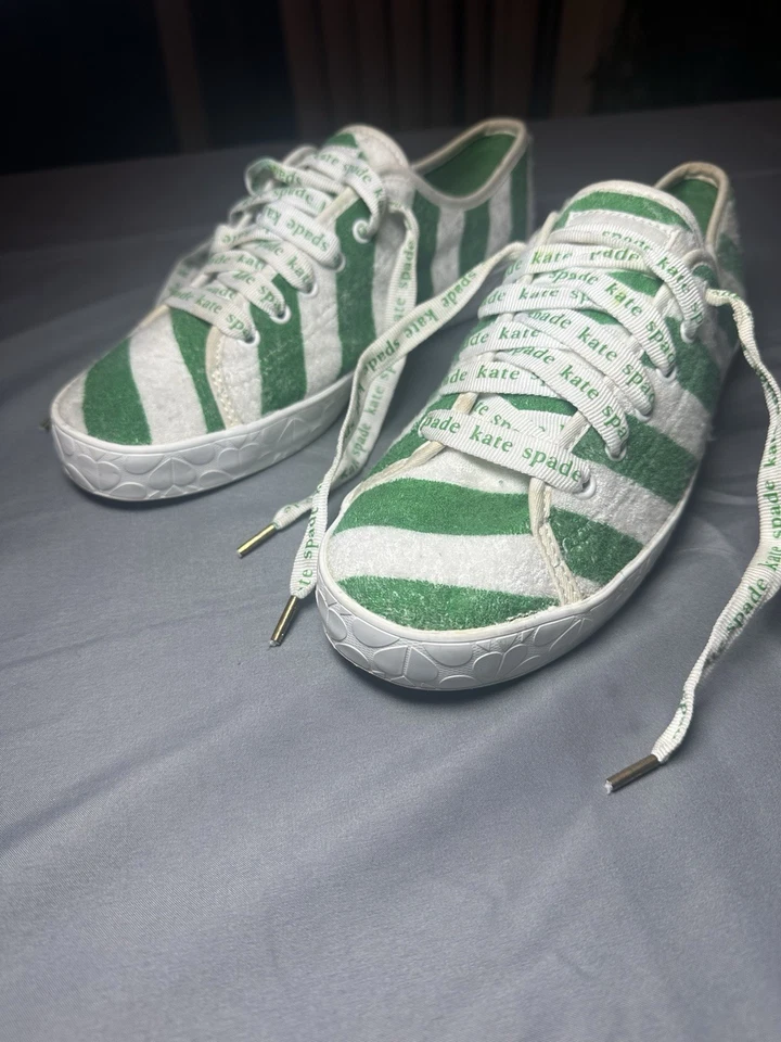 Zapatillas Kate Spade x Keds Rayas Verdes y Blancas WF66097 Mujer’s Talla 9 Foto 3 de 4