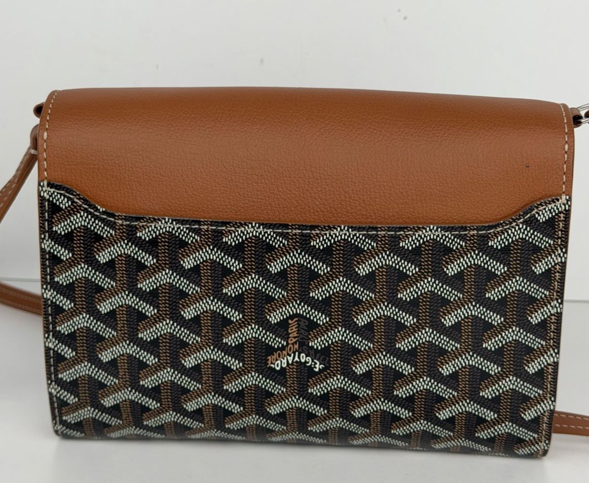 Goyard Goyardine Calfskin Chypre Wallet Pouch in Black and Gold