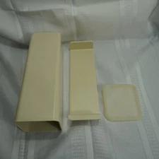 Tupperware Cheese Cracker Keeper Container with Slide Tray Ivory Made in USA