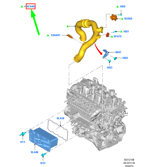 FORD MONDEO MK5 Intercooler Air Duct ES73-6C646-GG 2315547 NEW GENUINE