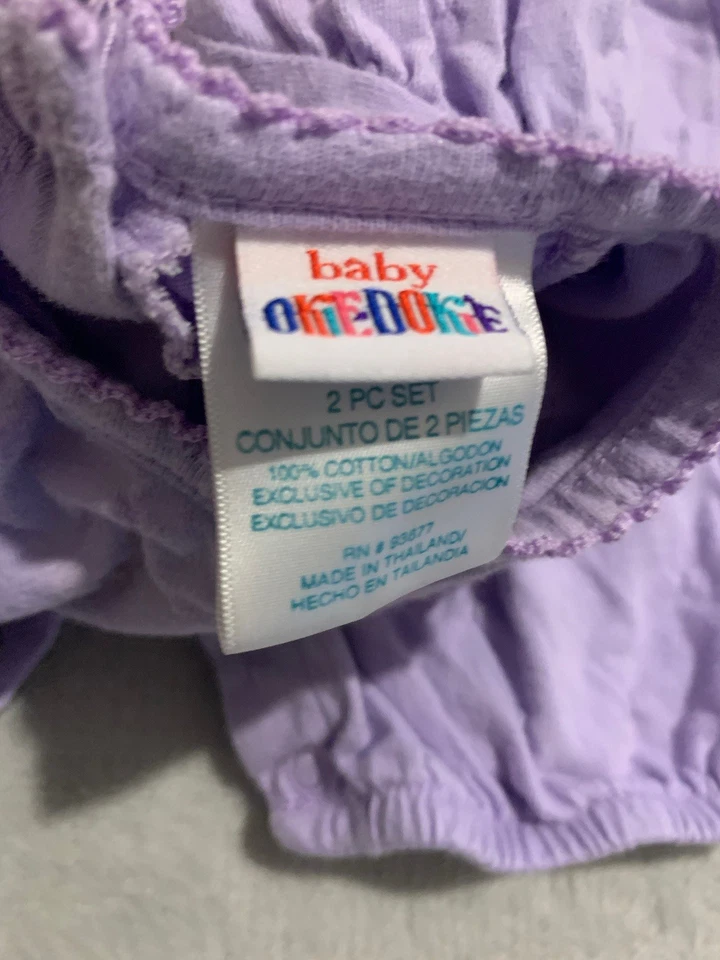 Conjunto de mameluco vintage de gato púrpura de 1 pieza para bebé niña Okie Dokie talla 3-6 meses Foto 4 de 4