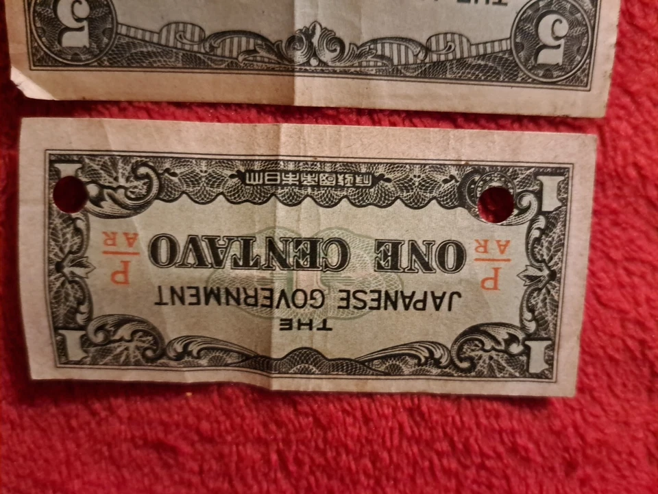 1940's THE JAPANESE Occupation GOV  NOTES- 7 Bills 2x=   1,5,10 Centavos3x 5cent - Image 2 of 4