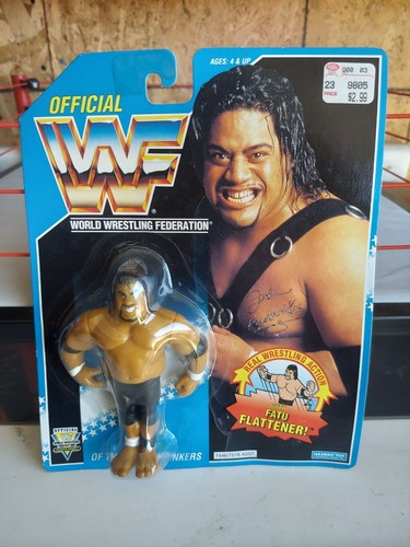 WWF Hasbro Headshrinker Fatu Blue Card series Amer...