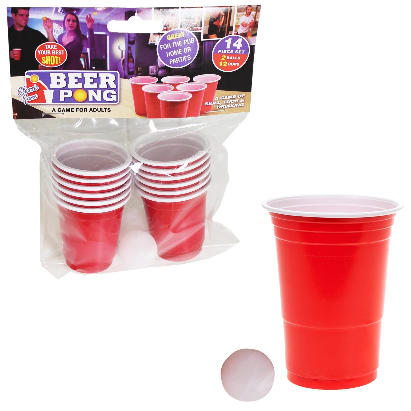 14pc Mini Red Plastic Cups Beer Pong Shot Set Balls Adult Drinking Games  Party for sale online | eBay