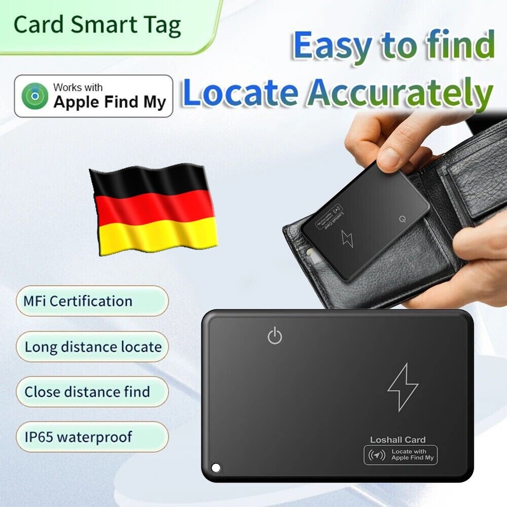 Tarjeta inteligente KeySmarts recargable billetera delgada tarjeta rastreadora con Apple Find My App