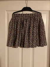 Brandy Melville One Size Pink Black Aztec Heather Elastic Waist Mini Skirt Great