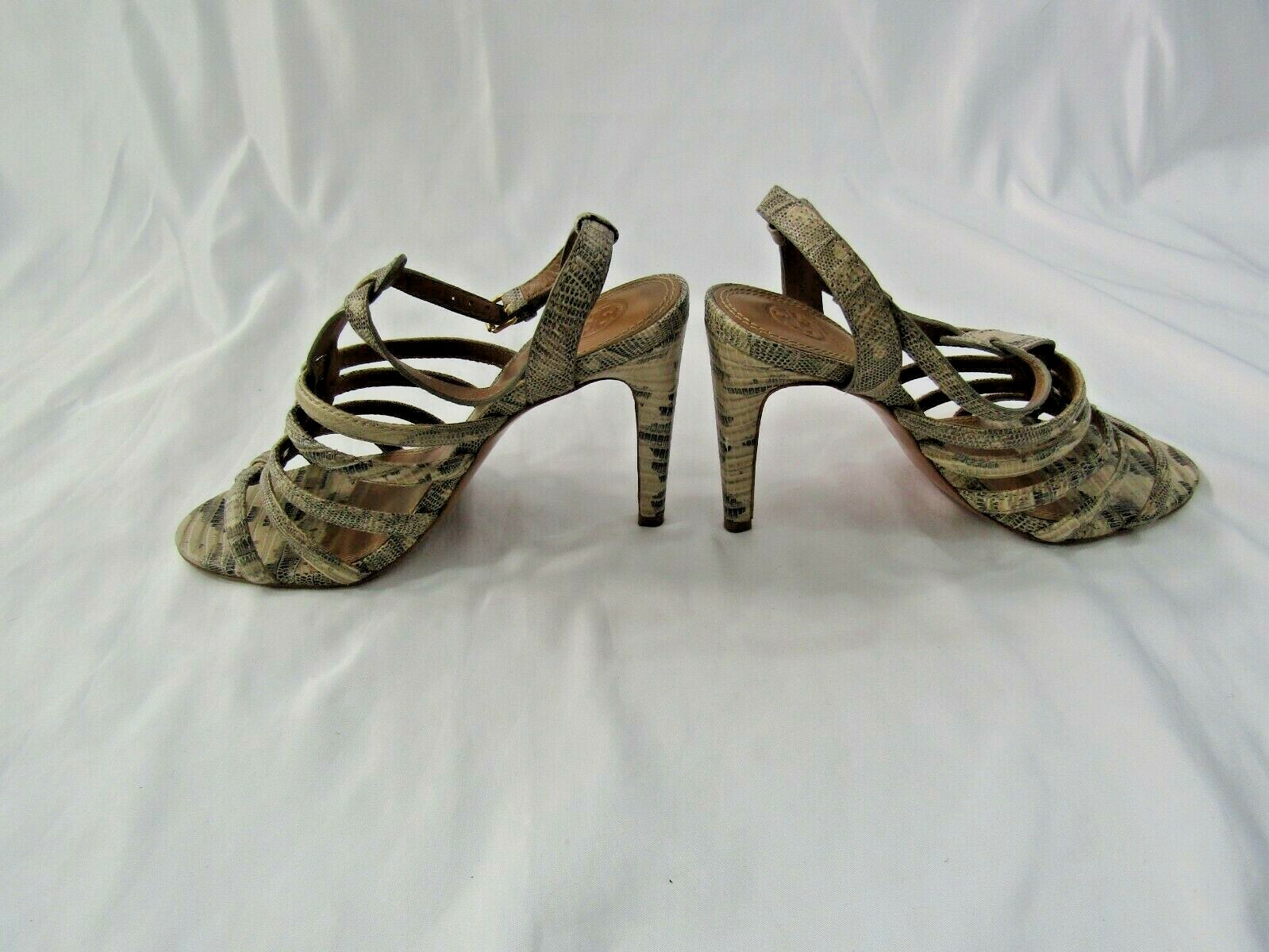 Tory Burch Python Embossed Leather Ankle Strap Si… - image 3