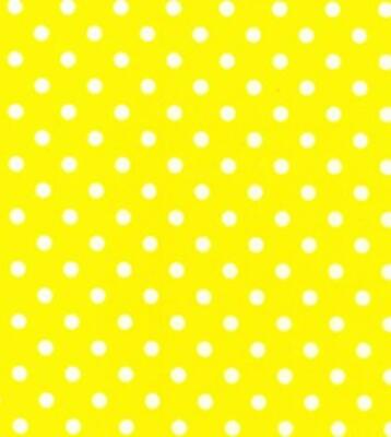 Printed Polycotton Craft Fabric Material - POLKA DOTS ON YELLOW