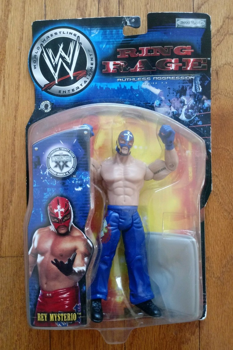 2003 WWF WWE Jakks Rey Mysterio Ring Rage 7.5 Wrestling Figure MOC