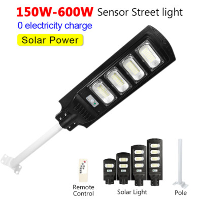 Solar Power Street Lights LED Lamps Waterproof Road Pole Remote Control Outdoor