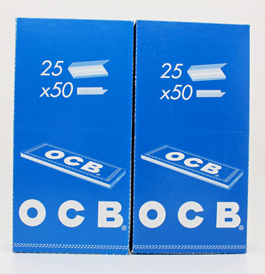 2x25x50 OCB Blau Kurz Rolling Papers Drehpapie Zigarettenpapier *NEU*