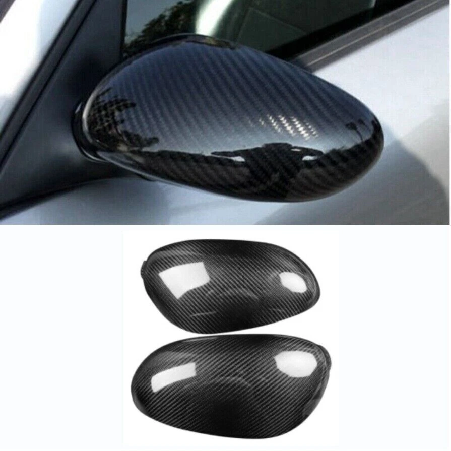1 par de cubiertas de espejos retrovisores de fibra de carbono para Porsche Carrera Boxster Cayman 996 911 986 Foto 2 de 4