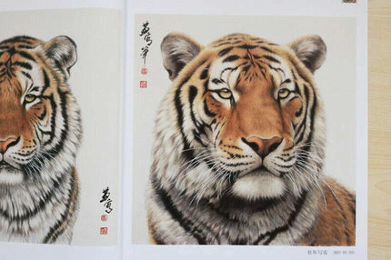Chinese Ink Painting Gongbi Animal Tiger Drawing Art Book - Image 3 of 4