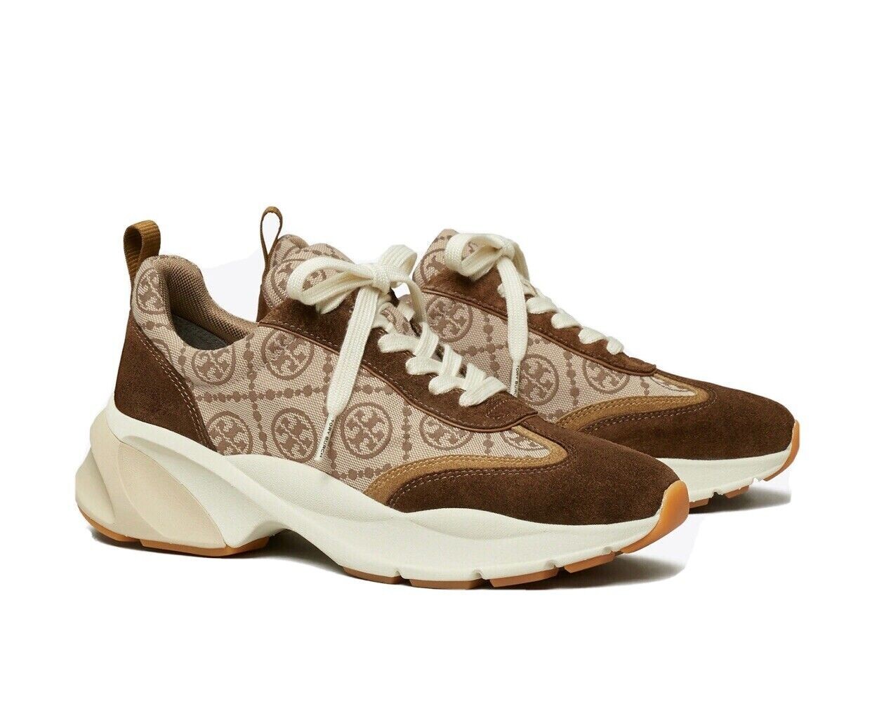 NIB Tory Burch T Monogram Good Luck Trainer Women's Shoes Sneaker Size 8M  Hazel | eBay