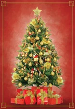 Foil Tree with Presents Designer Greetings Christmas Card