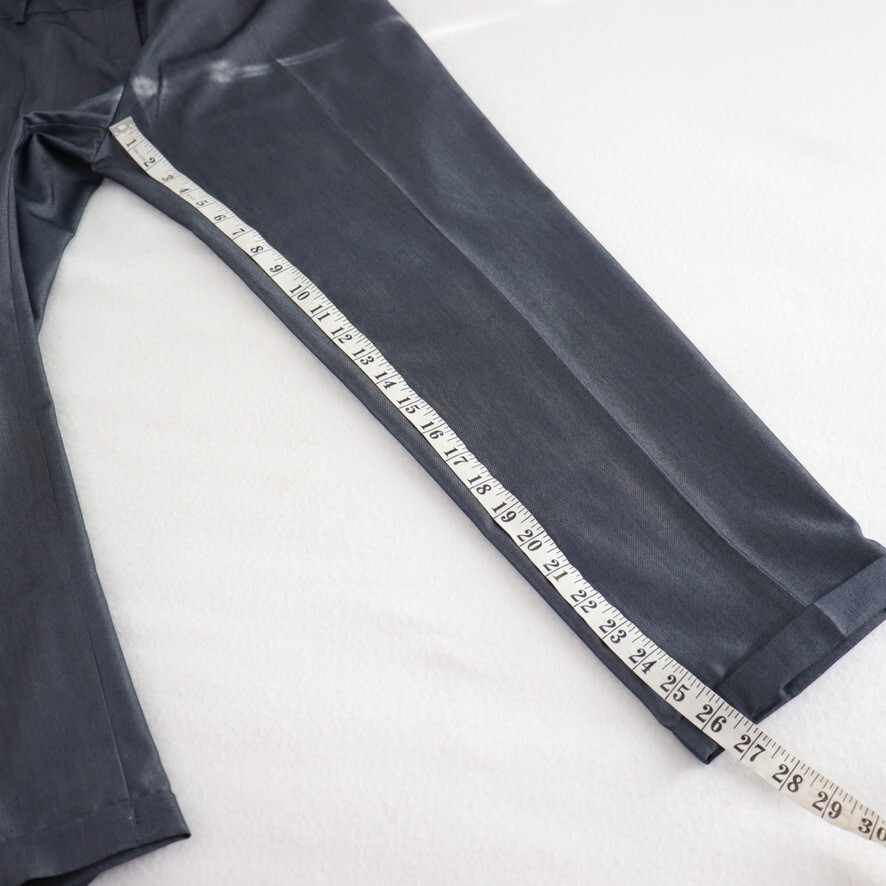 Solly by Allen Solly Womens Dress Pants Size 32 10 12 Blue Grey Shiny Crop Cuff image 8