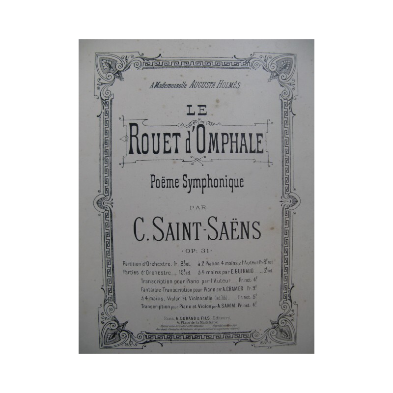 SaintSaëns Camille The Spinning Wheel of Omphale Piano 19th eBay