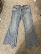 We The Free Free People Women  s Jeans Cropped Blue Size 25 Raw Hem