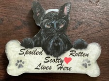 Wooden Sign 10" x 8  - A Spoiled Rotten Scottish Terrier Lives Here 
