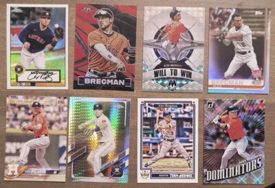 (8) Different Alex Bregman Insert/Refractor/Parallel card Lot Astros Slugger