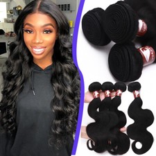 CLEARANCE Real Virgin Human Hair Extensions Weave Peruvian 4Bundles/400G 8A Weft