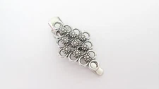 Small silver geometric flower design metal alligator hair clip for fine hair