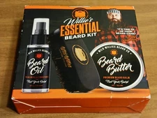 Wild Willie's ESSENTIAL BEARD KIT Beard Oil Brush Beard Balm Men's Grooming Set