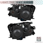 Halogen Headlight Assembly Pair For 2011-2014 Ford Edge – Black Housing, Clear Lens, DOT