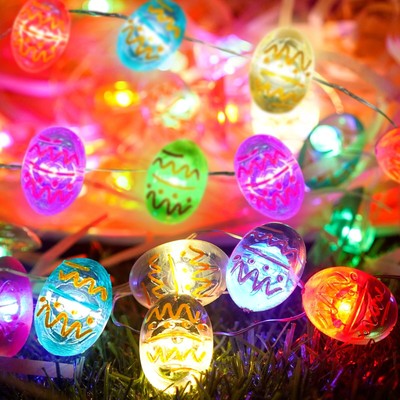 Easter Eggs String Lights Battery Operated Fairy Lights Easter Decor for Party
