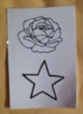 Two Inked By Dani Temporäres Tattoo - Rose und Stern - Hergestellt in den USA