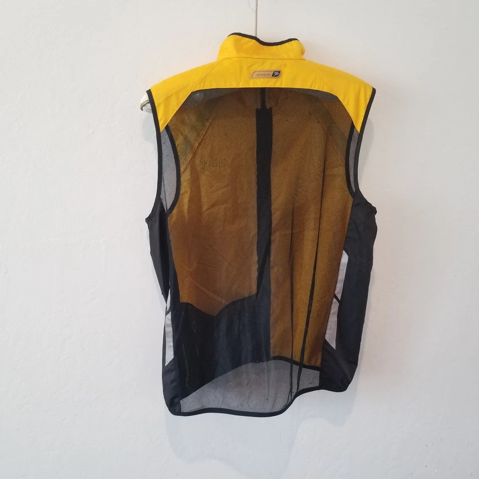 Chaleco de ciclismo para mujer Sugoi amarillo negro cremallera completa malla reflectante camiseta trasera Foto 2 de 4
