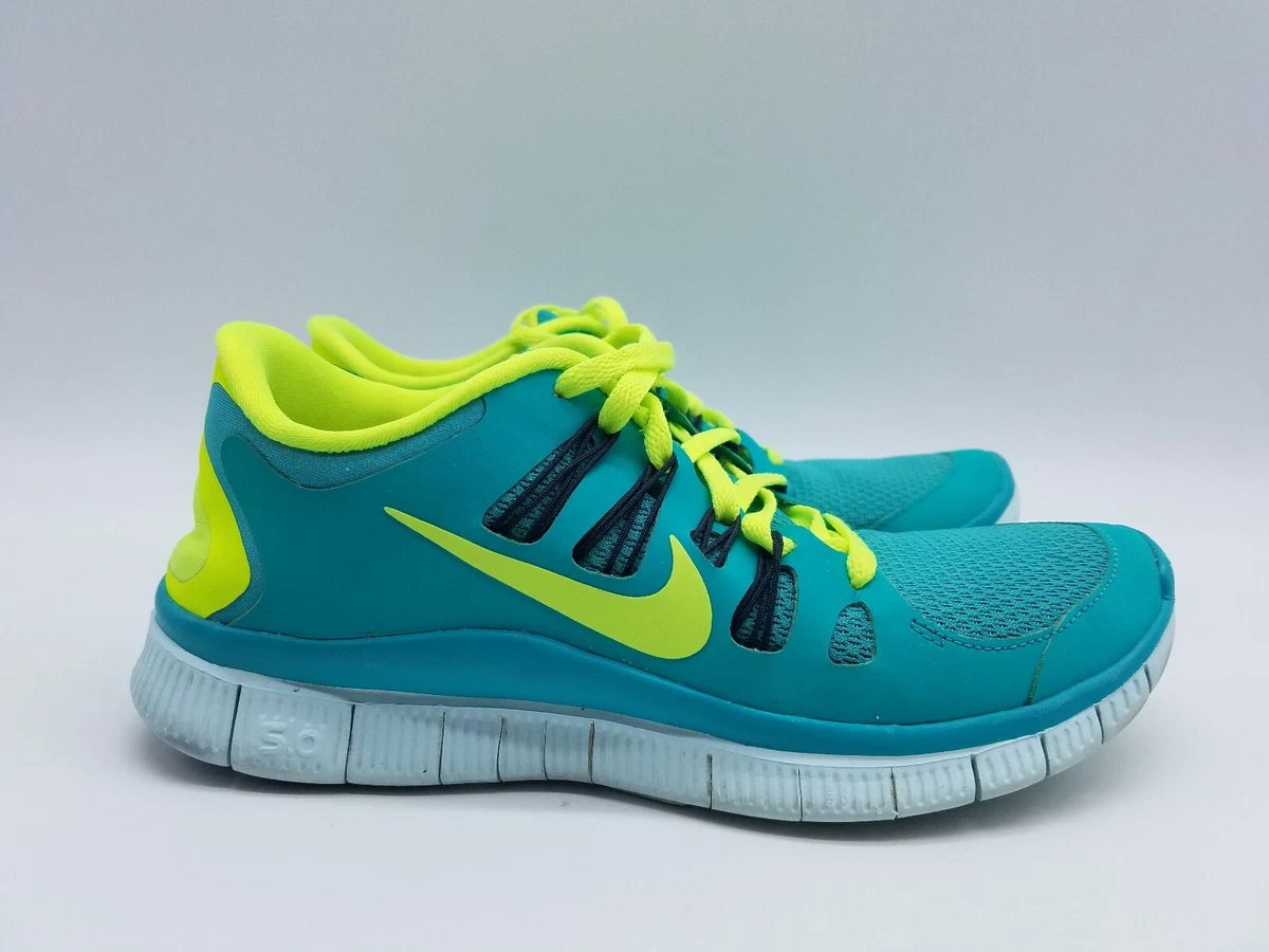 Nike Free 5.0 Women&#039;s Running Shoes Size Turquoise Volt Yellow *Less than 5 mi | eBay