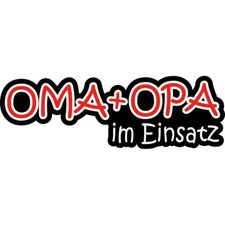 Fun Aufkleber "Oma + Opa im Einsatz" 18x6 cm, für Auto, Motorrad etc
