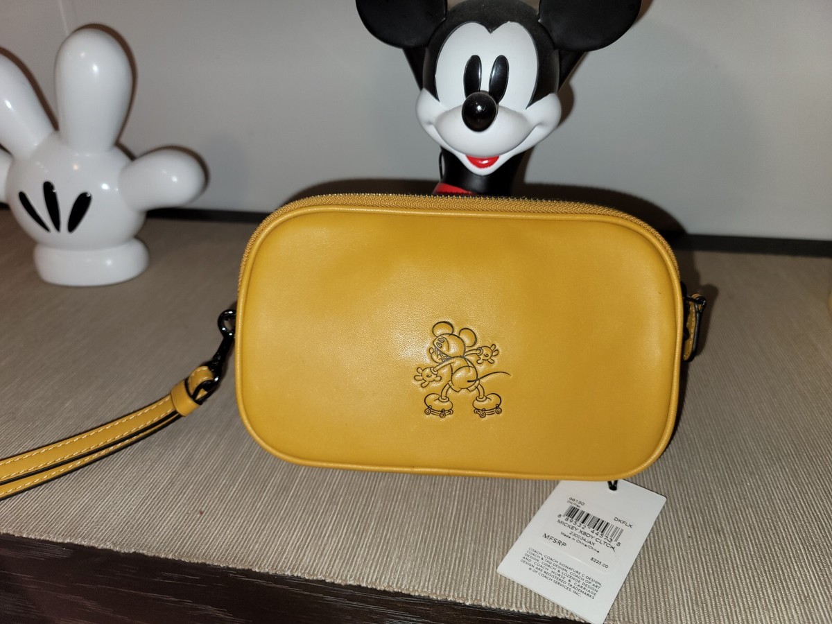 オーダー専用 New Coach X Disney Mickey Flax Yellow Glovetanned Leather