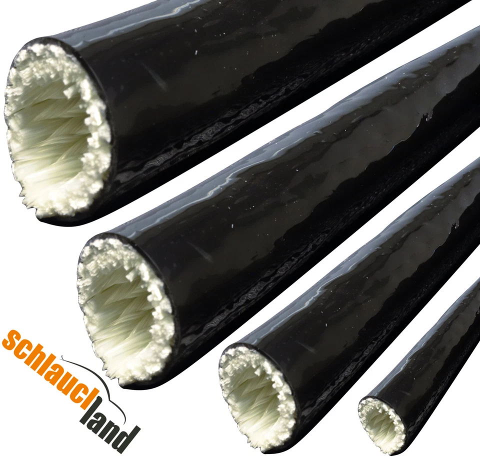 SILIKON HITZESCHUTZ SCHLAUCH SCHWARZ Isolierung Schutz Kabel Feuer Brand KFZ Öl - Bild 2 von 4