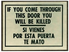 Bilingual Warning Sticker No Trespassing 2A FW