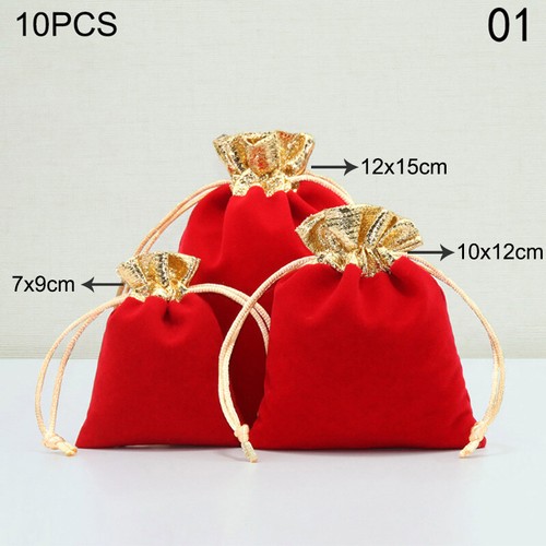 10pcs Velvet Drawstring Jewelry Bag Gifts Pouch Candy Storage Bags Wedding Party - Picture 7 of 18