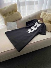 Custom Made To Order Women's Crew Neck A-Line Bow Trim Dress New Plus1X-10X L656